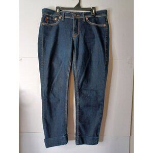 Domaine Jeans Women's Size 11 / 33X24 Capri Cuffed Dark Wash Stretch Denim Jeans